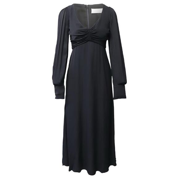 Zimmermann Black Long Sleeve Midi Dress Viscose Blend Size US 6 (AU 2) - Picture 4 of 13